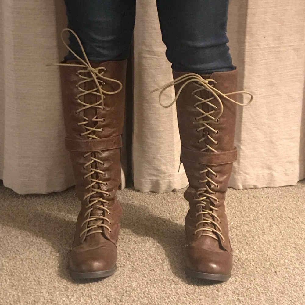 Urban Outfitters Lace-Up Knee-High Boots